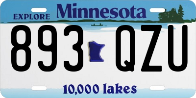MN license plate 893QZU