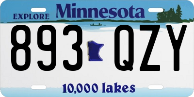 MN license plate 893QZY