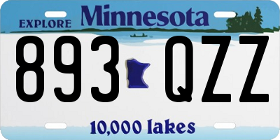 MN license plate 893QZZ