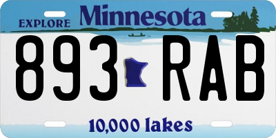MN license plate 893RAB