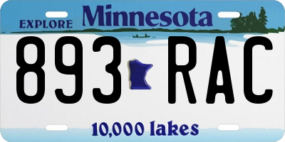 MN license plate 893RAC
