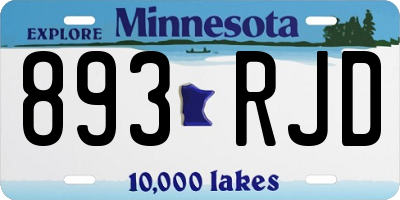 MN license plate 893RJD