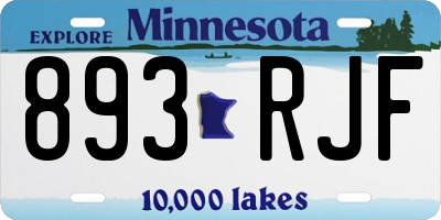 MN license plate 893RJF