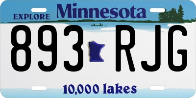 MN license plate 893RJG