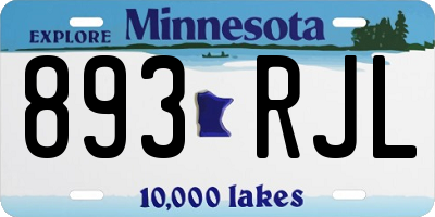 MN license plate 893RJL