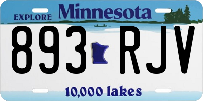 MN license plate 893RJV