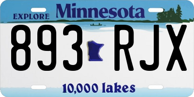 MN license plate 893RJX