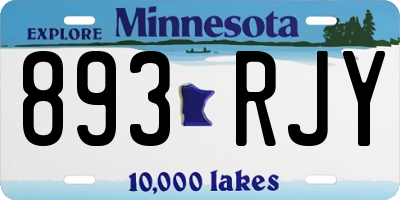 MN license plate 893RJY