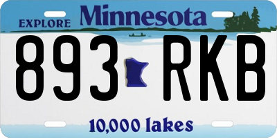 MN license plate 893RKB