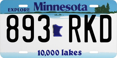 MN license plate 893RKD