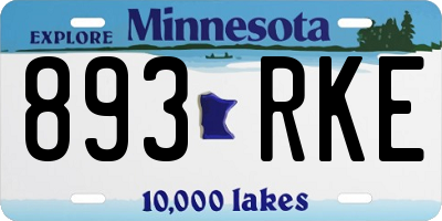 MN license plate 893RKE