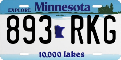 MN license plate 893RKG
