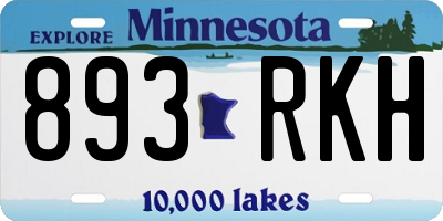 MN license plate 893RKH