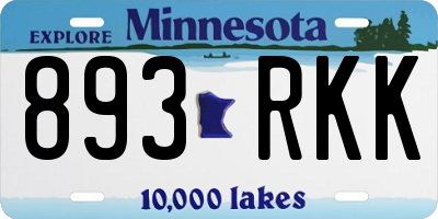 MN license plate 893RKK