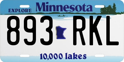 MN license plate 893RKL