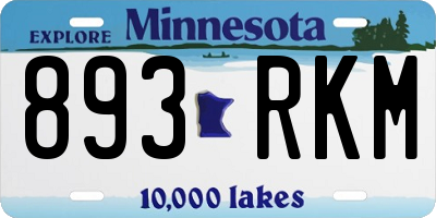 MN license plate 893RKM
