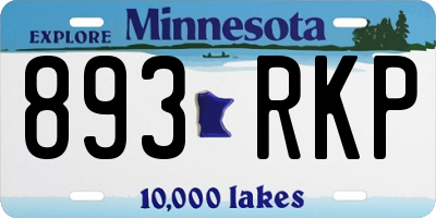 MN license plate 893RKP