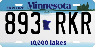 MN license plate 893RKR
