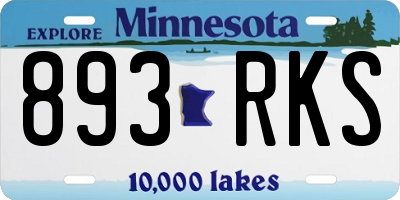 MN license plate 893RKS