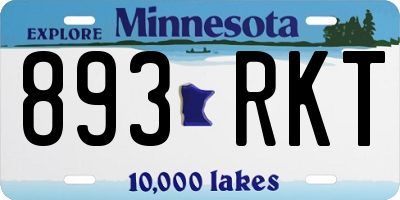 MN license plate 893RKT