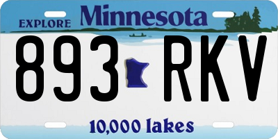 MN license plate 893RKV