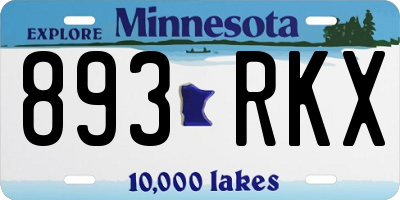 MN license plate 893RKX