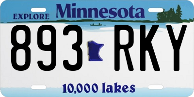 MN license plate 893RKY