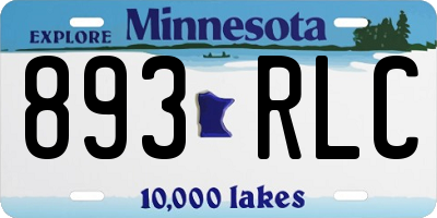 MN license plate 893RLC