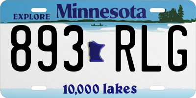 MN license plate 893RLG