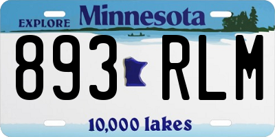 MN license plate 893RLM