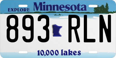 MN license plate 893RLN
