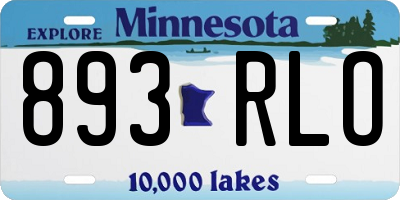 MN license plate 893RLO