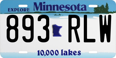 MN license plate 893RLW