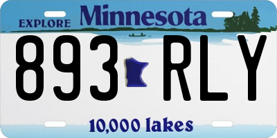 MN license plate 893RLY