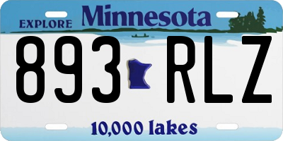 MN license plate 893RLZ