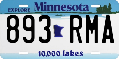 MN license plate 893RMA