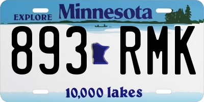 MN license plate 893RMK