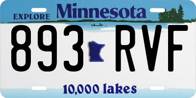 MN license plate 893RVF