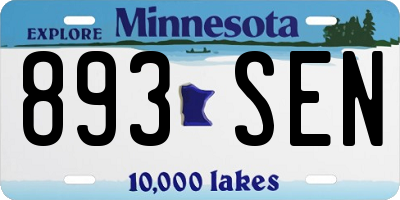 MN license plate 893SEN