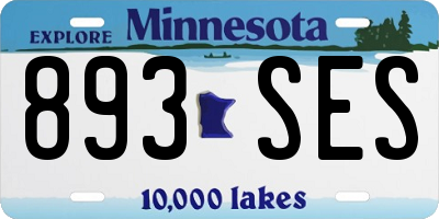 MN license plate 893SES