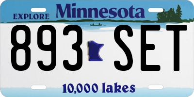 MN license plate 893SET