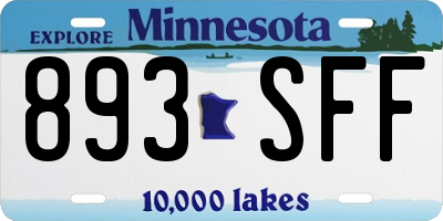 MN license plate 893SFF