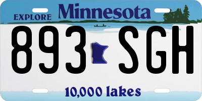 MN license plate 893SGH