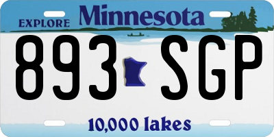 MN license plate 893SGP