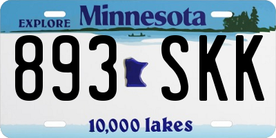 MN license plate 893SKK