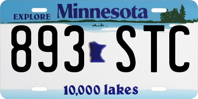 MN license plate 893STC