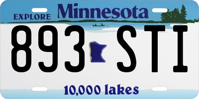 MN license plate 893STI