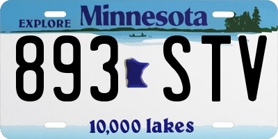 MN license plate 893STV