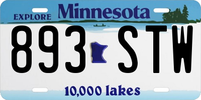 MN license plate 893STW