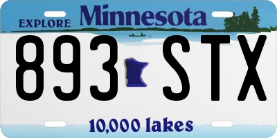 MN license plate 893STX